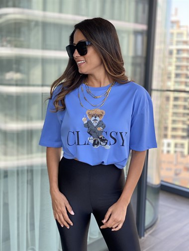 Mavi Classy Ayıcık T-Shirt 