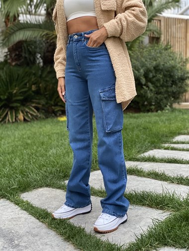 Mavi Kargo Cep Kadın Jean Pantolon