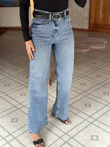 Mavi Karol  Wideleg Kesik Paça Kadın Jean