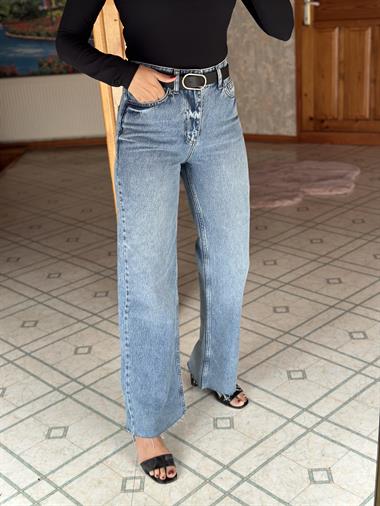 Mavi Karol  Wideleg Kesik Paça Kadın Jean