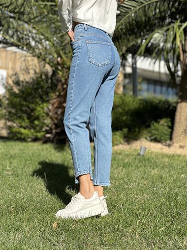 Mavi Paça Asimetrik Mom Kadın Jean Pantolon