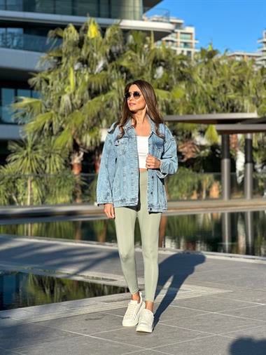 Mavi Poema Düğmeli Kot Kadın Ceket