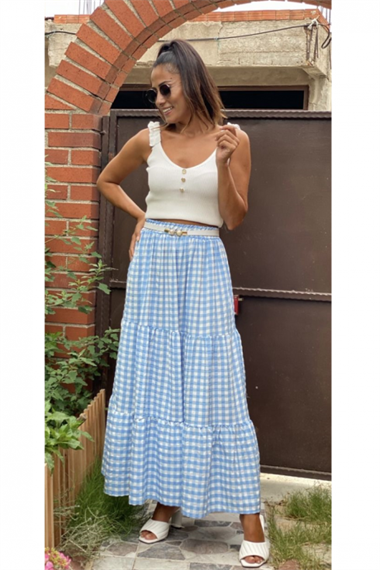 Mavi Pötikare Maksi Boy Etek