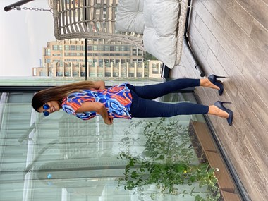 Mavi Renkli Kruvaze Yaka Şifon Kadın Bluz