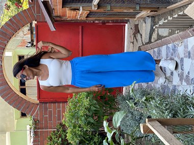 Mavi Yanları Yırtmaç Detay Aerobin Kadın Pantolon