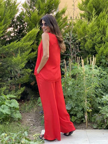 Mercan İpek Atletli Salaş Kadın İkili Takım