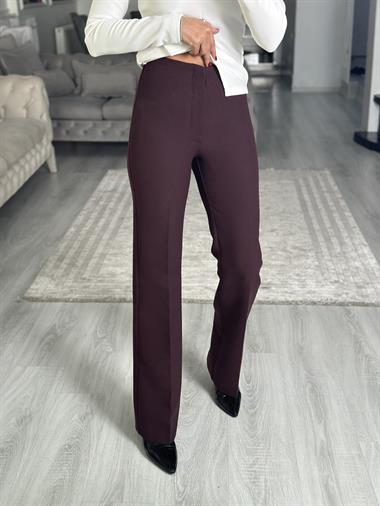 Mürdüm Karol Cepsiz Klasik Kadın Kumaş Pantolon