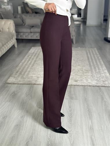 Mürdüm Karol Cepsiz Klasik Kadın Kumaş Pantolon