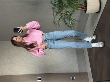 Pembe Ck Model Kapüşonlu Kadın Sweatshirt