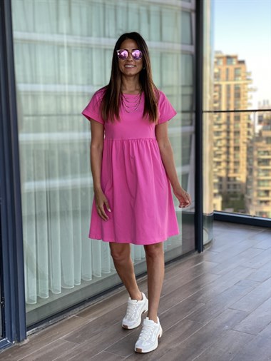 Pembe Mini Robadan Penye Elbise