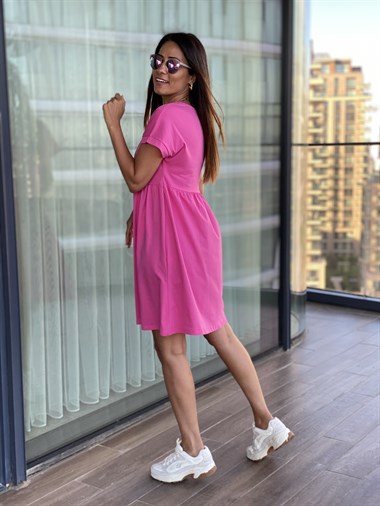 Pembe Mini Robadan Penye Elbise