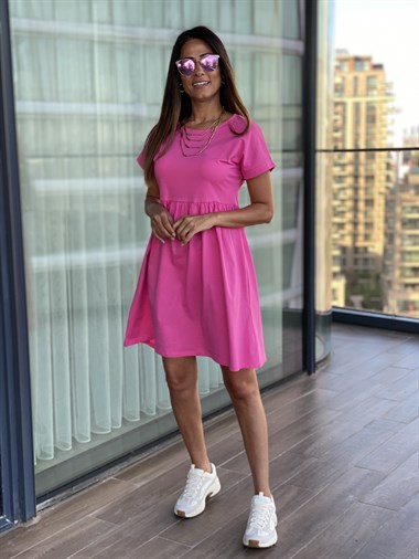 Pembe Mini Robadan Penye Elbise