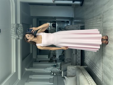 Pembe Scuba Bağlama Detay Maxi Boy Kadın Elbise 