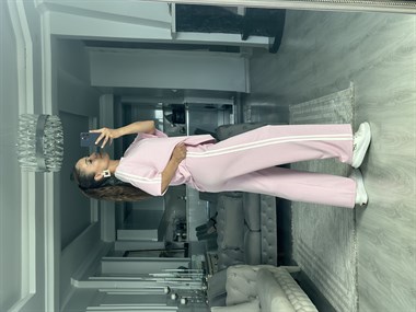 Pembe Şerit Detaylı Kadın Eşofman Takımı