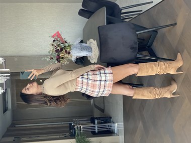 Pudra Astarlı Tüvit Kadın Etek