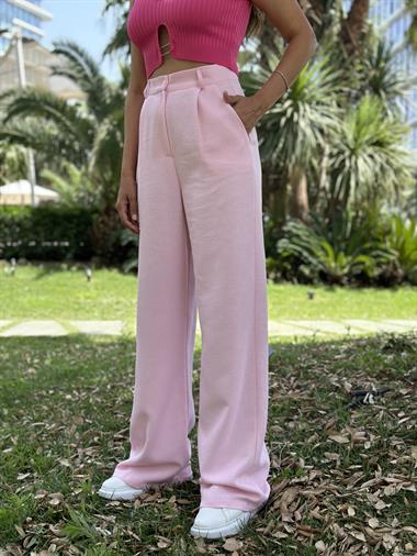 Pudra Keten Palazzo Kadın Pantolon