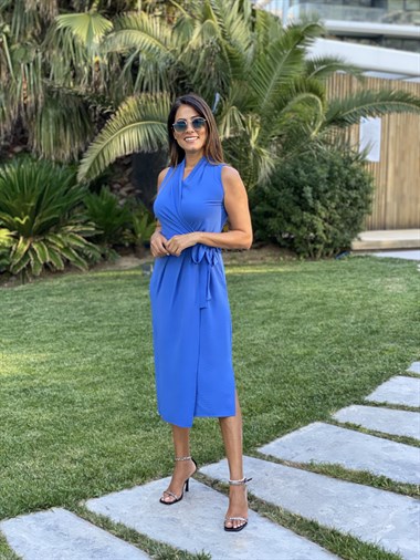 Saks Anvelop Bağlama Detay Aerobin Kadın Elbise