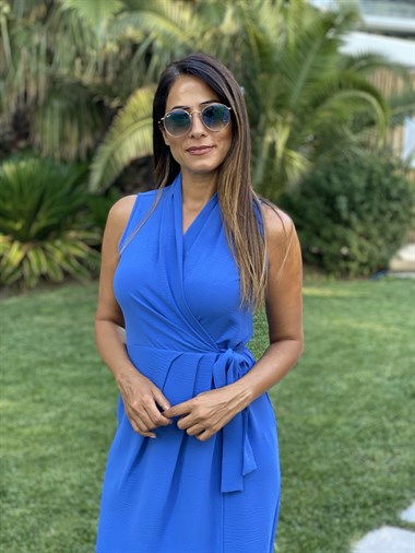 Saks Anvelop Bağlama Detay Aerobin Kadın Elbise