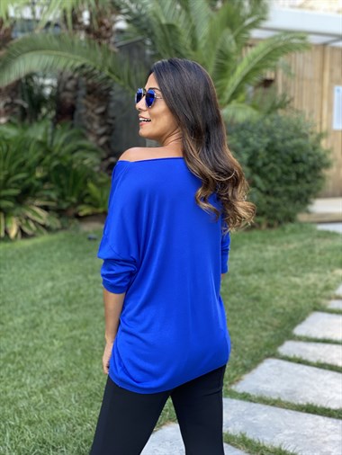 Saks Düz Merserize Kadın Bluz