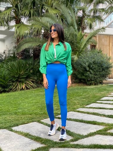 Saks Geniş Kemerli Nano Kadın Tayt