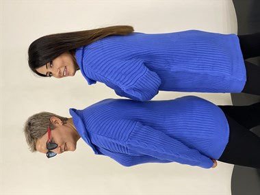 Saks Geniş Yaka Fermuarlı Triko Kadın Kazak