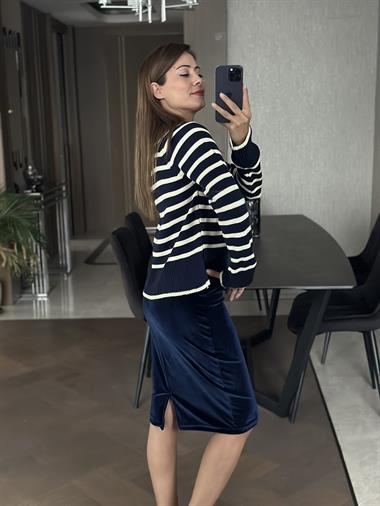 Saks Kadife Özel Üretim Kadın Etek