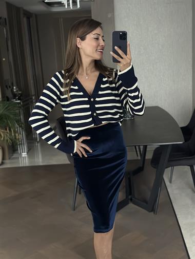 Saks Kadife Özel Üretim Kadın Etek