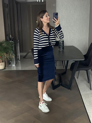 Saks Kadife Özel Üretim Kadın Etek