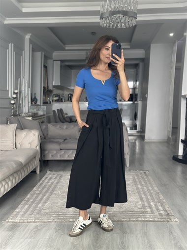 Saks Kısa Kol Gold V Demirli Kaşkorse Kadın Body