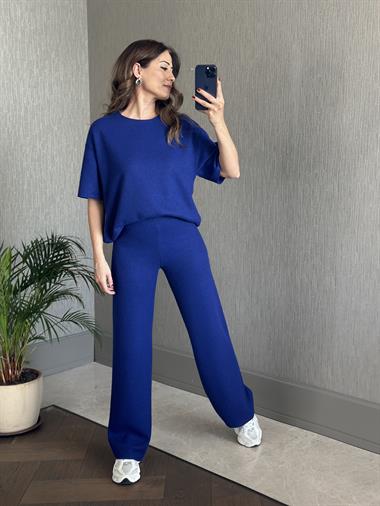 Saks Yumoş Kısa Kol Bluz Pantolon Kadın Alt Üst Takım