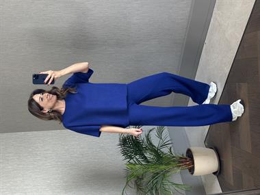 Saks Yumoş Kısa Kol Bluz Pantolon Kadın Alt Üst Takım