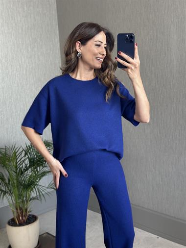 Saks Yumoş Kısa Kol Bluz Pantolon Kadın Alt Üst Takım