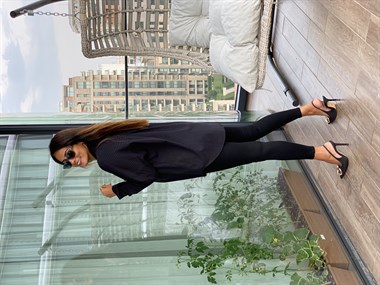 Siyah Arka Roba Örme Flam Keten Kadın Gömlek