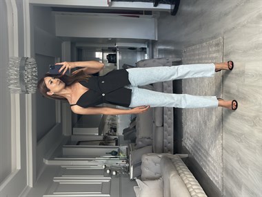 Siyah Askılı Silver Düğmeli Kadın Bluz Yelek