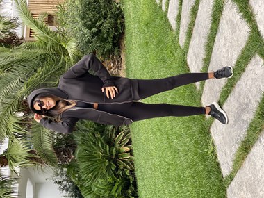 Siyah  Basic Kapüşonlu Fermuarlı Kadın Sweatshirt