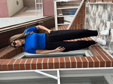 Siyah Bel Lastikli Paça Pensli Gabardin Kadın Pantolon