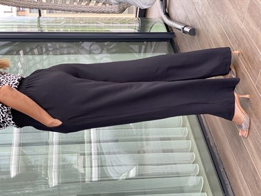 Siyah Beli Kalın Lastikli Aerobin Kadın Pantolon