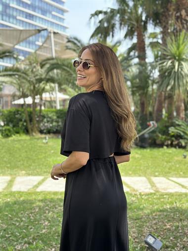 Siyah Crop T-Shirt Etek Kadın Alt Üst Takım