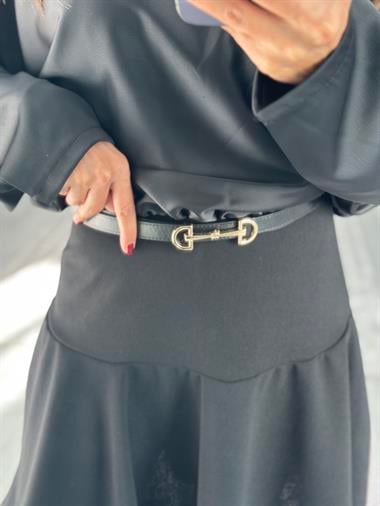 Siyah Gold MD Tokalı Kadın Kemer