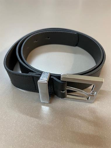 Siyah Gümüş Kare Tokalı Kadın Kemer