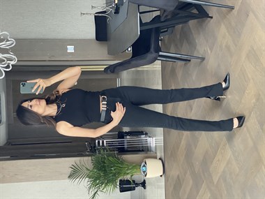 Siyah Halter Yaka Kaşkorse Atlet