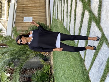 Siyah İkili Ribanalı Kadın Bluz Atlet