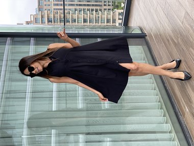 Siyah Keten Gömlek Elbise