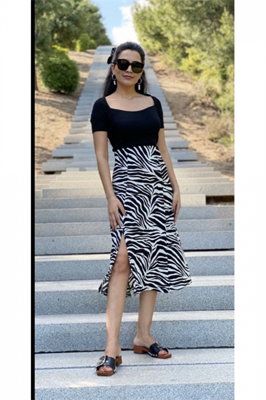 Siyah Kısa Kol Triko Crop