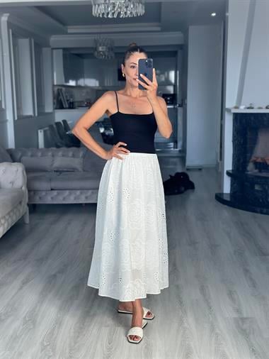 Siyah Kuplu Lastik Askılı Kadın Body