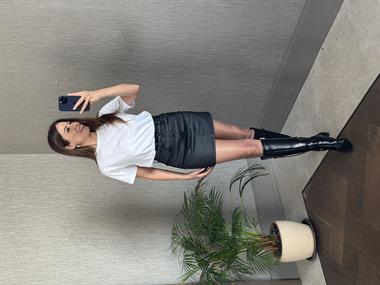 Siyah Marka Model Mumlu Kadın Mini Jean Etek