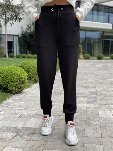 Siyah Modal Kadın Eşofman Altı