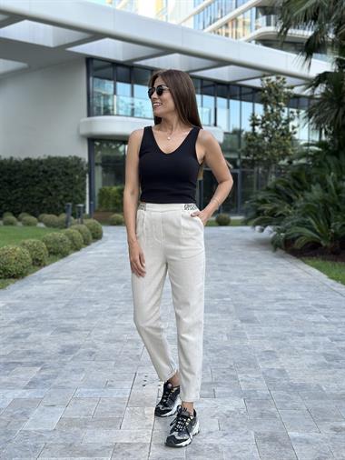 Siyah Ön Arka V Yaka Eteği Büzgülü Kaşkorse Kadın Atlet