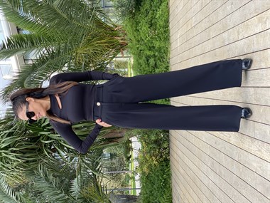 Siyah Önü Dekolteli Fitilli Kaşkorse Kadın Bluz