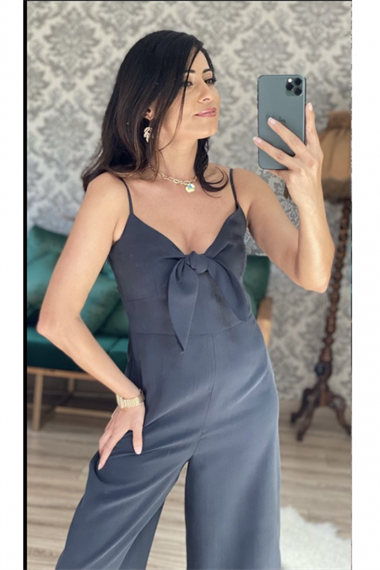 Siyah Orjinal Marka Fiyonk Askılı Tulum